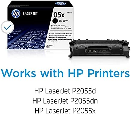 HP 05X מחסנית טונר שחורה בתשואה גבוהה | עובד עם סדרת HP Laserjet P2055 | CE505X